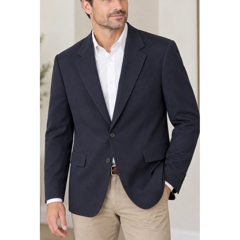 Potomac Collection Mens Navy Blue 100% Pure Wool 2 Button Blazer Sport Coat 42R
